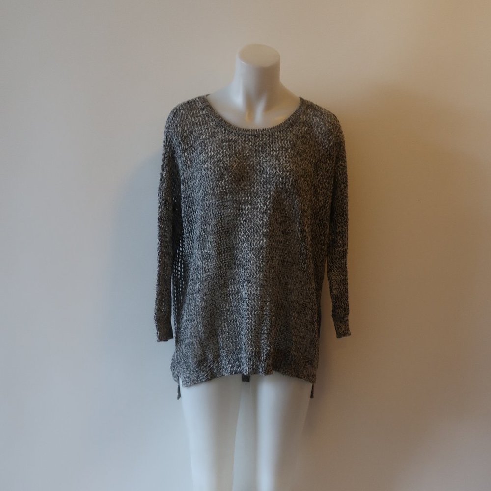 COTTON BY AUTUMN CASHMERE BLK/GREY SWEATER SZ S*